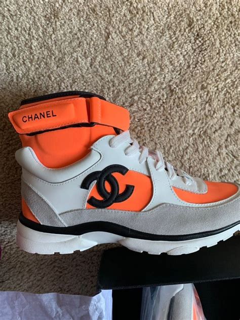 chanel sneaker authentication|chanel orange high top sneakers.